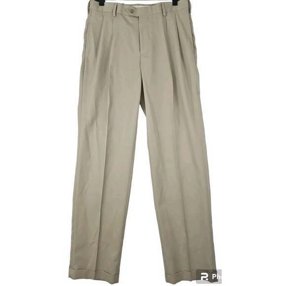 Jos. A. Bank~Mens 32×32~Khaki Traveler Chinos Cuffed Pants Wrinkle Resistant NWT - Picture 6 of 9